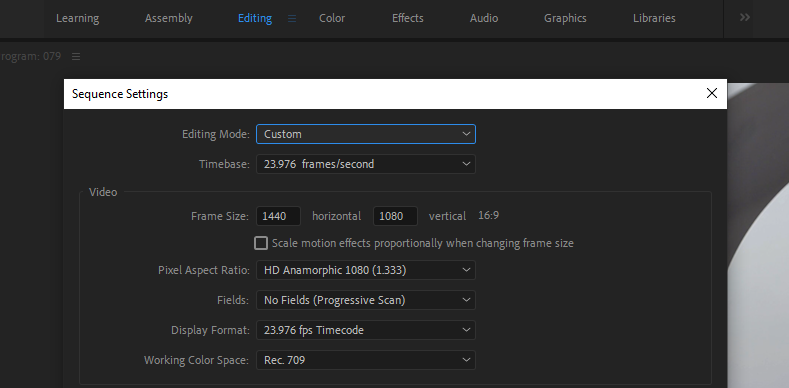 How to Change Frame Size in Premiere Pro?